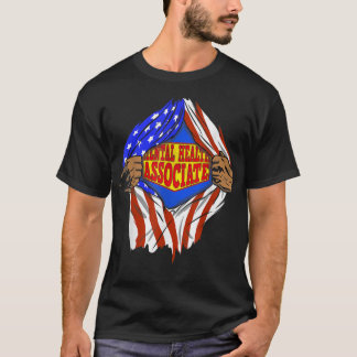 Funny Super Mental Health Associate Hero Job 1391  T-Shirt
