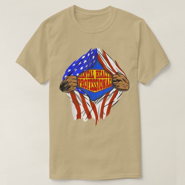 Funny Super Mental Health Professional Hero Job 13 T-Shirt (Design Front)