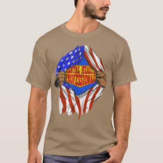 Funny Super Mental Health Professional Hero Job 13 T-Shirt