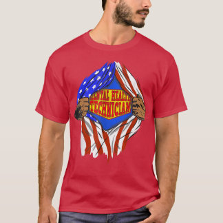 Funny Super Mental Health Technician Hero Job1402 T-Shirt