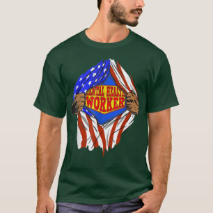 Funny Super Mental Health Worker Hero Job1406 612 T-Shirt