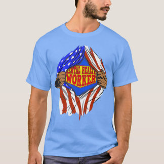 Funny Super Mental Health Worker Hero Job 1404 613 T-Shirt