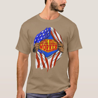 Funny Super Mental Health Worker Hero Job 1407  T-Shirt