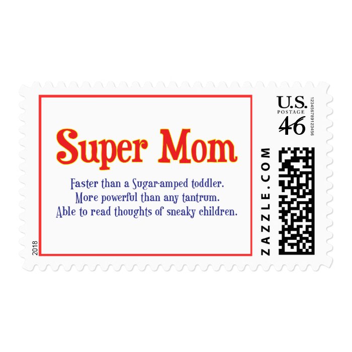 Funny Super Mom gifts and cards for your super mom Stamps
