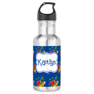 Funny Super Pickleman on Blue Personalized Stainless Steel Water Bottle
