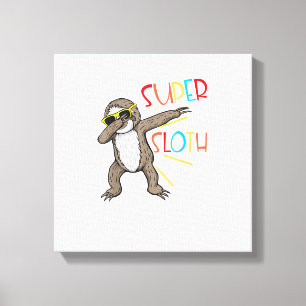 Funny Super Sloth Superhero Dabbing Dance Move Dab Canvas Print