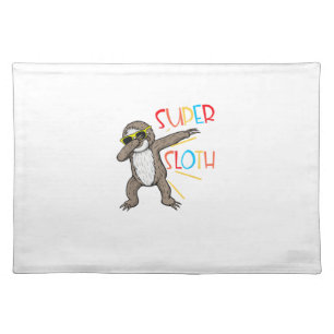 Funny Super Sloth Superhero Dabbing Dance Move Dab Cloth Placemat