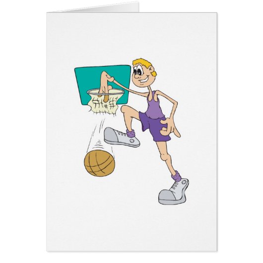funny super tall basketball player making dunk cards (Front)