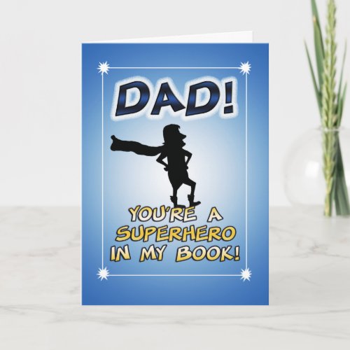 Funny Superhero Dad Fathers Day Card