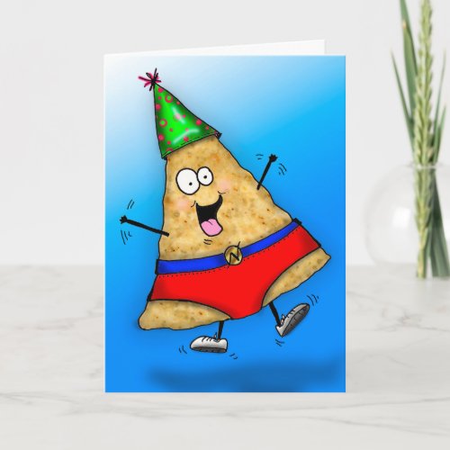 Funny Superhero nacho man Birthday Card