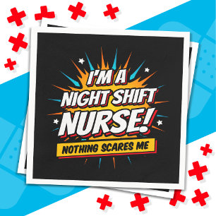 Funny Superhero Night Shift Nurse Appreciation Napkins