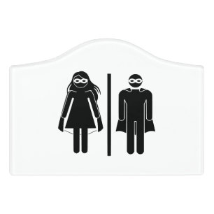 Funny Superhero Restroom Bathroom Toilet Door Sign