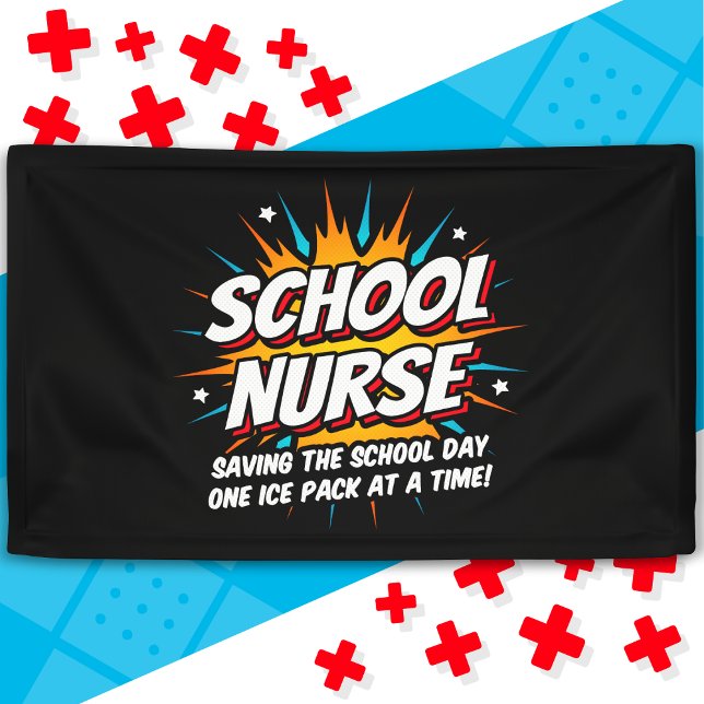 Funny Superhero School Nurse Appreciation Banner (Creator Uploaded)