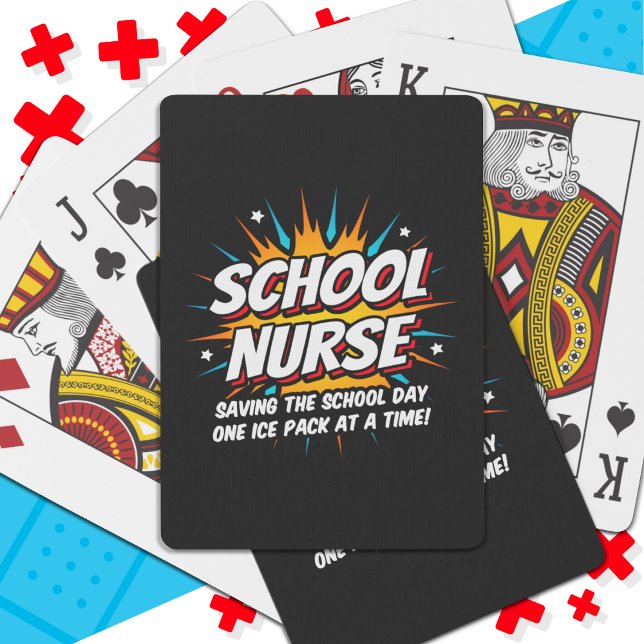 Funny Superhero School Nurse Appreciation Poker Cards (Creator Uploaded)