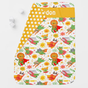 Funny Superhero Wild  Animals Baby Blanket