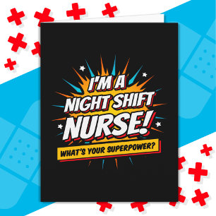 Funny Superpower Night Shift Nurse Appreciation Card