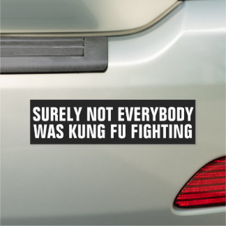 Funny SURELY NOT EVERYBODY WAS KUNG FU FIGHTING Car Magnet