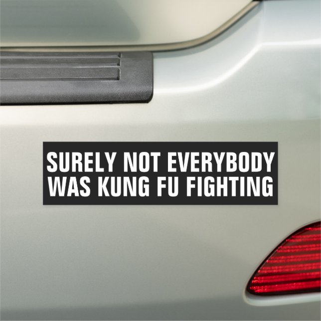 Funny SURELY NOT EVERYBODY WAS KUNG FU FIGHTING Car Magnet (In Situ)