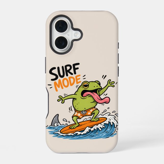 Funny Surf Mode Frog|Silly Frog Summer  iPhone Case (Back)