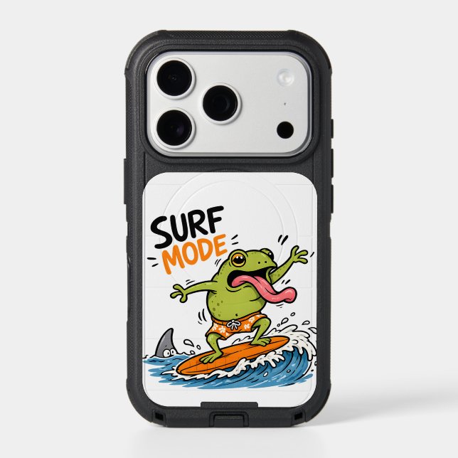 Funny Surf Mode Frog|Silly Frog Summer  Otterbox iPhone Case (Back)