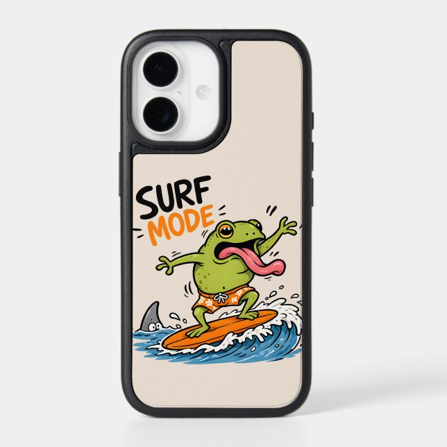 Funny Surf Mode Frog|Silly Frog Summer  Otterbox iPhone Case (Back)