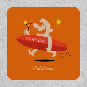 Funny Surfer custom name & location Patch