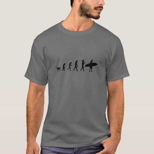 Funny Surfer Evolution Surfing Surf T-Shirt (Front)