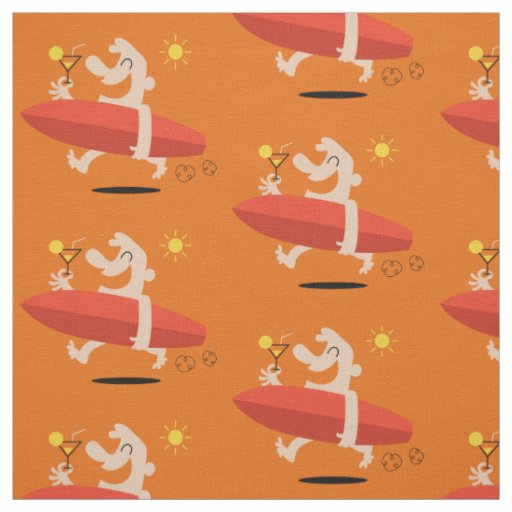 Funny Surfer with Cocktail custom fabric