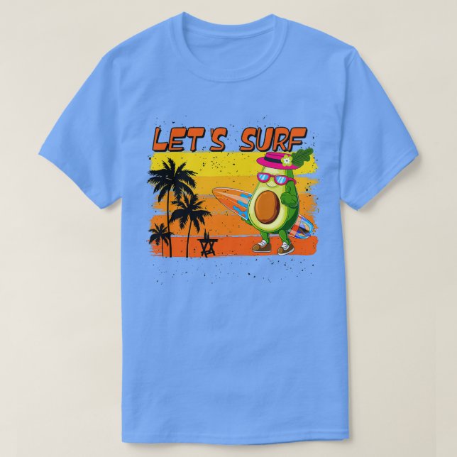 Funny Surfing and Avocado Lover TShirt Classic TSh (Design Front)