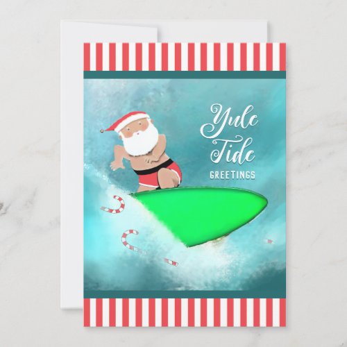 Funny Surfing Beach Christmas Cards