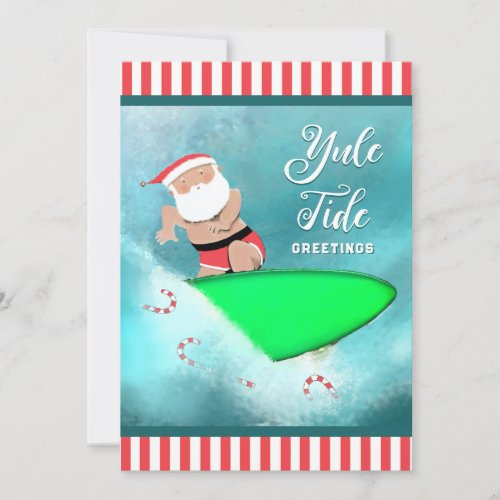Funny Surfing Beach Christmas Cards