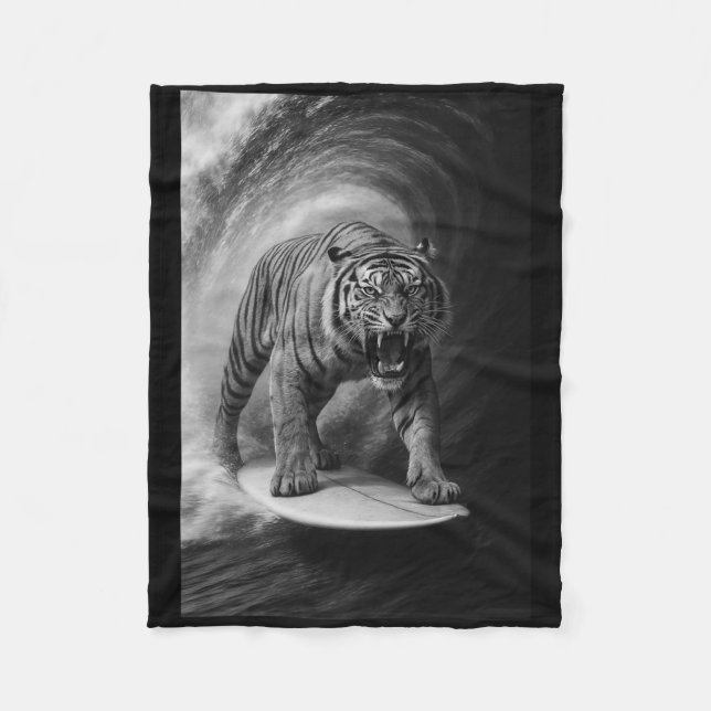 Funny Surfing Bigfoot Sea Selfie On Surfboard Safa Fleece Blanket (Front)