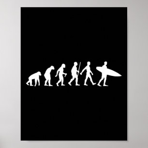 Funny Surfing Designs For Men Women Surfboard Love Poster