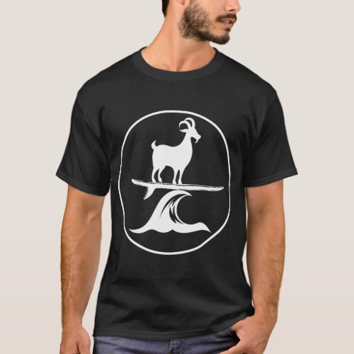 Funny Surfing Goat Cool Farm Animal Goats T_Shirt