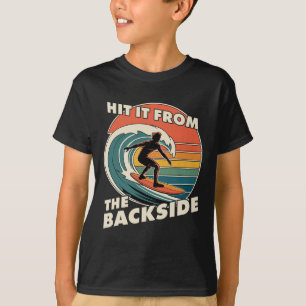 Funny Surfing Hit It Ckside Goofy Foot Surfer Retr T-Shirt
