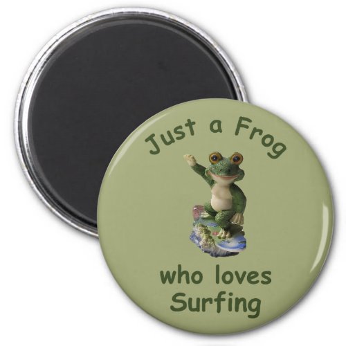 Funny surfing Kawai frog Magnet