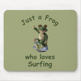 Funny surfing Kawai frog Mouse Pad