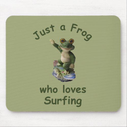 Funny surfing Kawai frog Mouse Pad