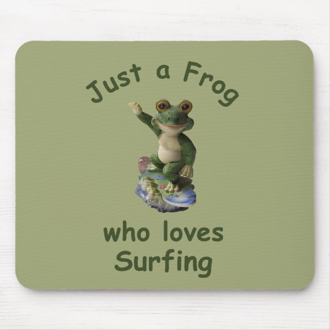 Funny surfing Kawai frog Mouse Pad (Front)