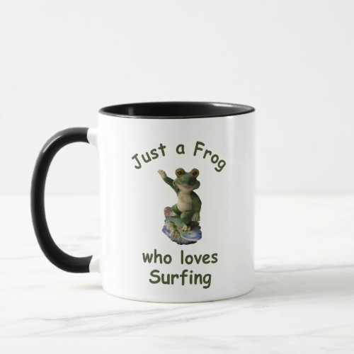 Funny surfing Kawai frog Mug