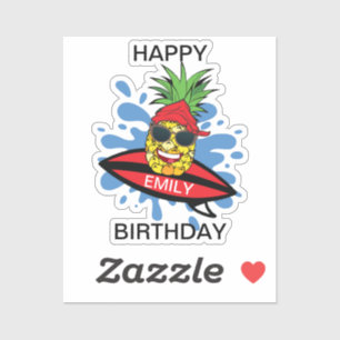 Funny Surfing Pineapple Sticker