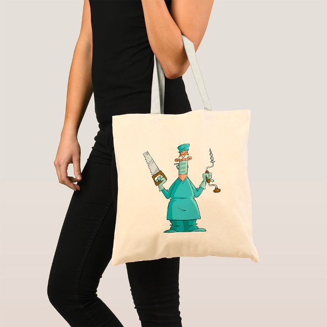 Funny Surgeon Cartoon Hilarious Medical Humor  Tote Bag (Creator Uploaded)