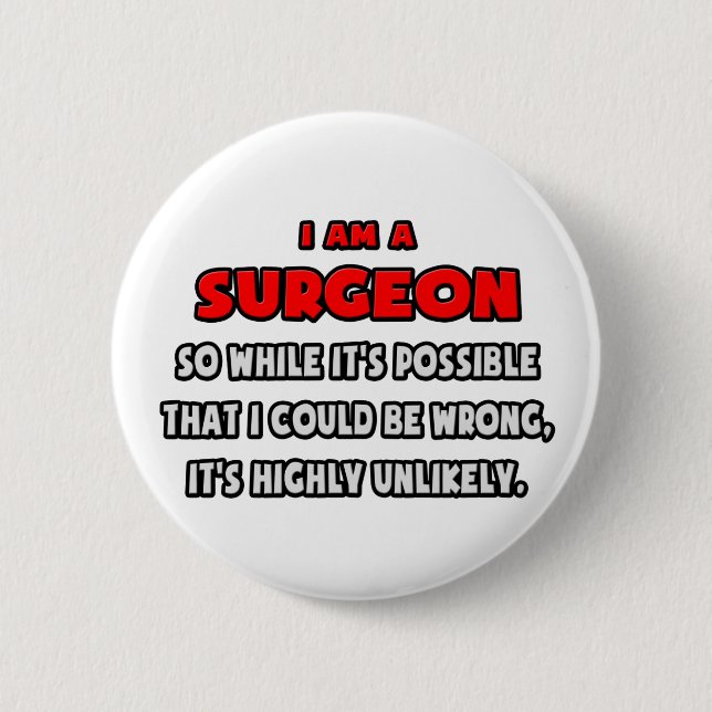 Funny Surgeon .. Highly Unlikely Pinback Button (Front)