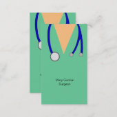 Funny Surgeon Scrubs and Stethoscope Doctor Medic Business Card (Front/Back)