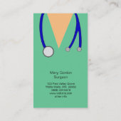 Funny Surgeon Scrubs and Stethoscope Doctor Medic Business Card (Back)