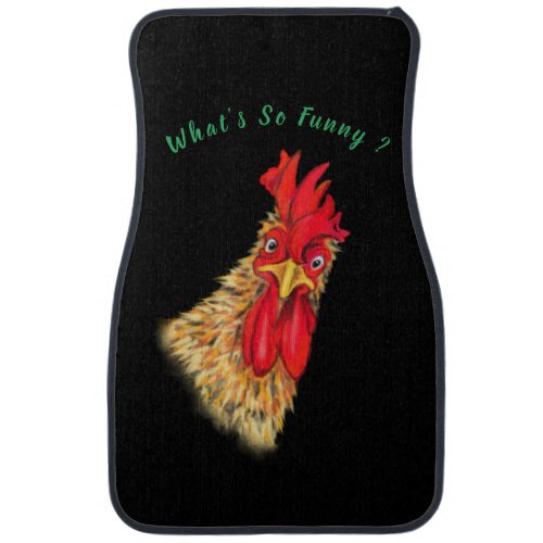 Funny Surprised Curious Rooster _ Whats So Funny  Car Floor Mat