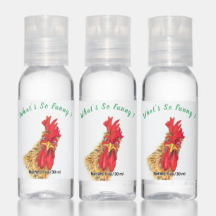 Funny Surprised Curious Rooster - What's So Funny Hand Sanitizer