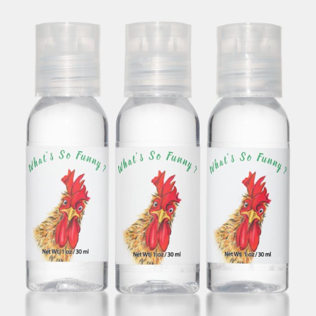 Funny Surprised Curious Rooster - What's So Funny  Hand Sanitizer (Set)