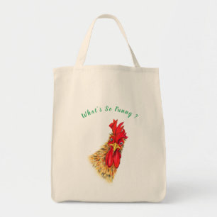 Funny Surprised Curious Rooster - What's So Funny Tote Bag