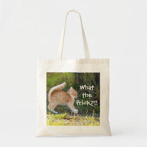 Funny Surprised Ginger Kitten What the frick Tote Bag